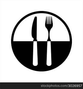 Fork Knife Icon Vector Art Illustration. Fork Knife Icon