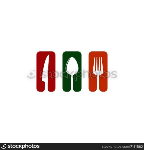 fork knife spoon for restaurant and food logo template vector icon illustration design