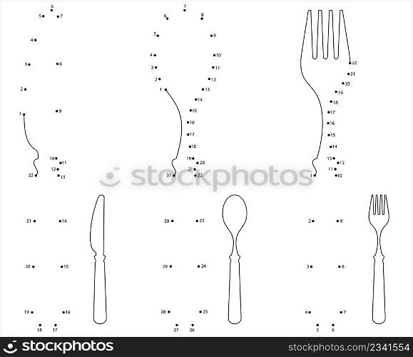 Fork Knife Spoon Icon, Utensil Icon Vector Art Illustration