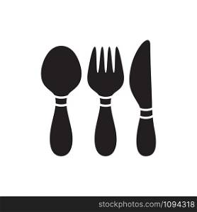 fork, knife, spoon icon vector logo template in trendy flat style