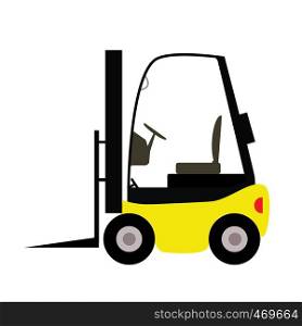 fork lift truck in trendy flat style isolated on white background. fork lift sign. at style. fork lift truck sign for your web site design, logo, app, UI. fork lift truck symbol.