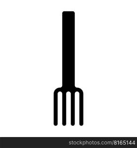 Fork line icon isolated on white background. Black flat thin icon on modern outline style. Linear symbol and editable stroke. Simple and pixel perfect stroke vector illustration.