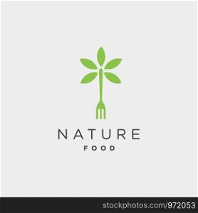 fork nature food equipment simple flat logo template design vector illustration - vector. fork nature food equipment simple flat logo template design vector illustration