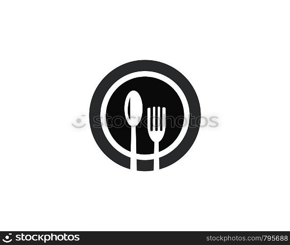 fork ,plate,food logo Template. Vector illustration.
