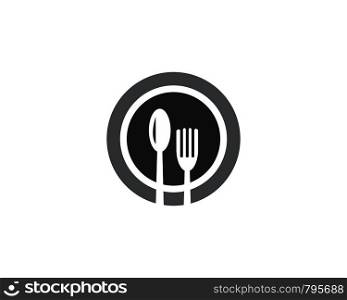 fork ,plate,food logo Template. Vector illustration.