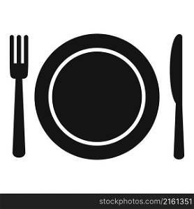 Fork plate icon simple vector. Dish lunch. Meal plate. Fork plate icon simple vector. Dish lunch