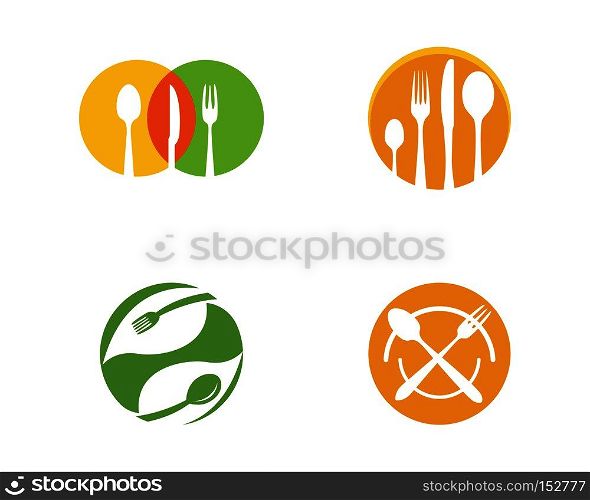 Fork, plate, spoon icon vector illustration