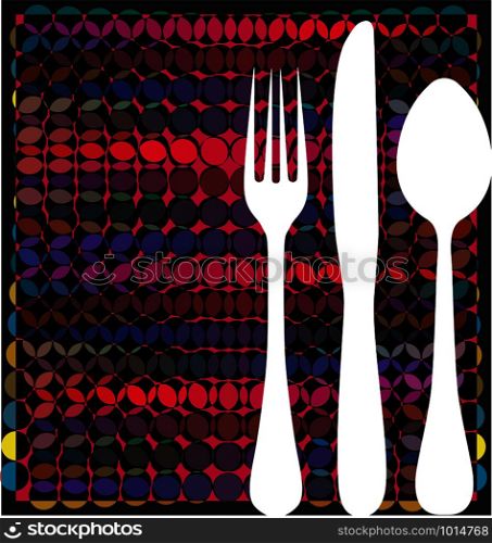 Fork, spoon and knife on table
