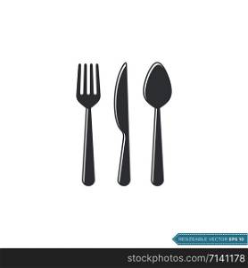 Fork Spoon Knife Icon Vector Template Illustration Design