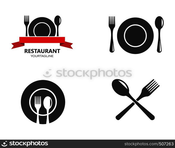 fork,spoon logo vector illustration template