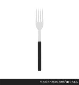Fork vector illustration icon knife design cutlery. Cooking symbol silverware silhouette kitchen utensil equipment tool. Metal breakfast object sign fork serving restaurant tableware icon