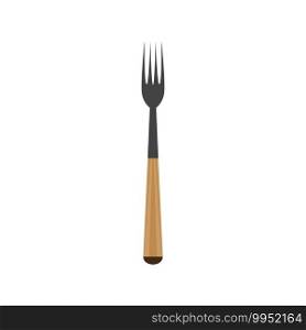 Fork vector illustration icon knife design cutlery. Cooking symbol silverware silhouette kitchen utensil equipment tool. Metal breakfast object sign fork