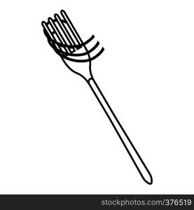 Fork with spaghetti icon. Outline illustration of fork with spaghetti vector icon for web. Fork with spaghetti icon, outline style