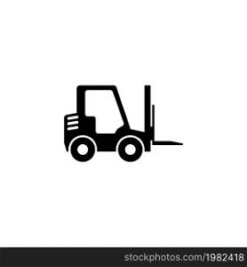 Forklift Delivery Truck. Flat Vector Icon illustration. Simple black symbol on white background. Forklift Delivery Truck sign design template for web and mobile UI element. Forklift Delivery Truck Flat Vector Icon