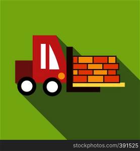 Forklift icon. Flat illustration of forklift vector icon for web. Forklift icon, flat style