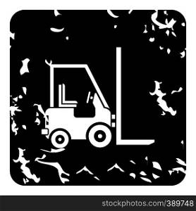 Forklift icon. Grunge illustration of forklift vector icon for web. Forklift icon, grunge style