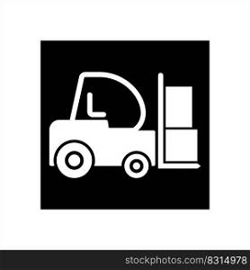 Forklift Icon, Warehouse Forklift Vector Art Illustration