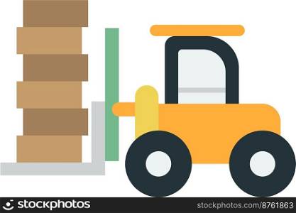forklift illustration in minimal style isolated on background