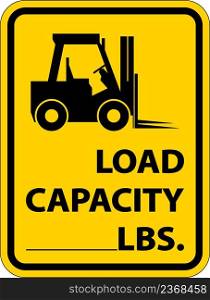 Forklift Load Capacity Label Sign On White Background