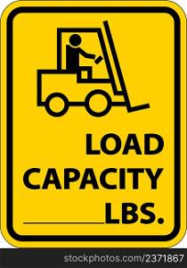 Forklift Load Capacity Label Sign On White Background