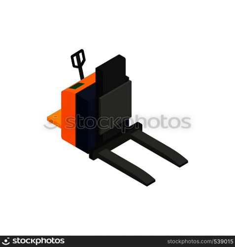 Forklift loader icon in isometric 3d style on a white background. Forklift loader icon, isometric 3d style