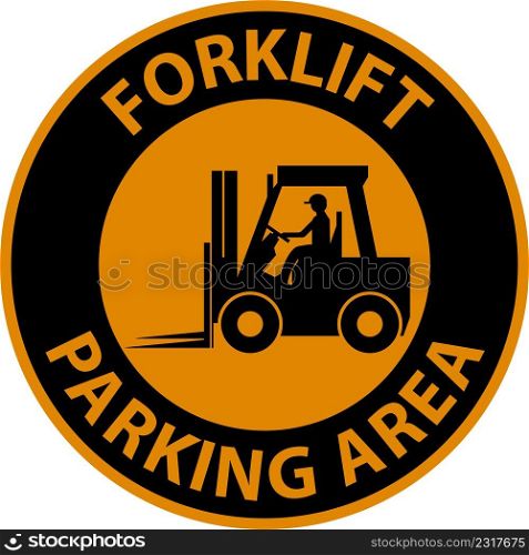 Forklift Parking Area Sign On White Background