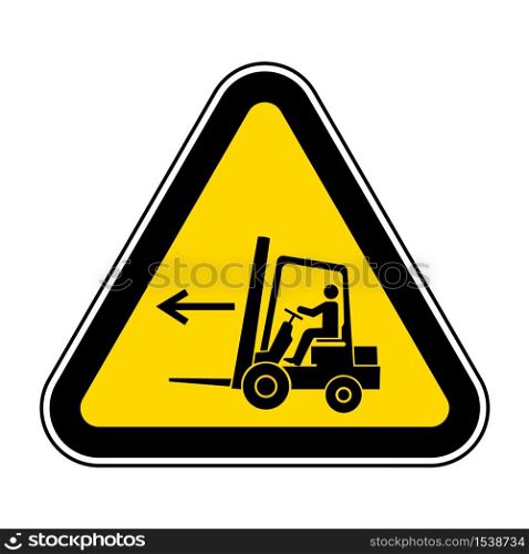 Forklift Point Left Symbol Sign Isolate On White Background,Vector Illustration EPS.10