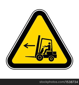 Forklift Point Left Symbol Sign Isolate On White Background,Vector Illustration EPS.10