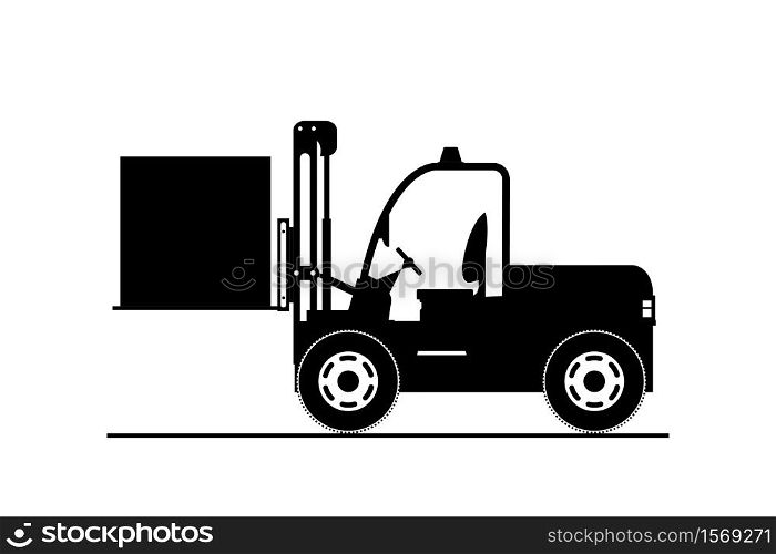 forklift silhouette .isolated on white background, vector illustration