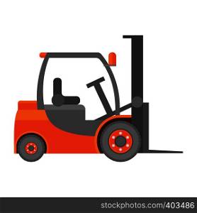 Forklift truck icon in flat isolated on white. Forklift truck icon