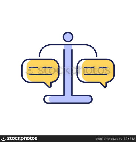 Form judgement RGB color icon. Careful evaluation and decision making. Logical and analytical skills. Critical thinking abilities. Isolated vector illustration. Simple filled line drawing. Form judgement RGB color icon