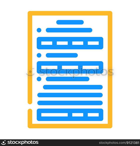 form paper document color icon vector. form paper document sign ...