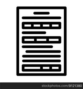 form paper document line icon vector. form paper document sign. isolated contour symbol black illustration. form paper document line icon vector illustration