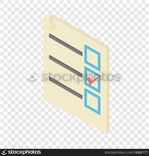 Form voting icon. Isometric illustration of form voting vector icon for web. Form voting icon, isometric 3d style