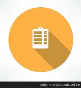form with a check mark icon. Flat modern style vector illustration