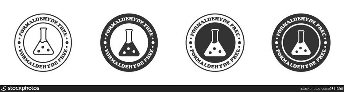 Formaldehyde free icon set. Vector illustration.