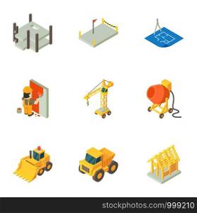 Formation icons set. Isometric set of 9 formation vector icons for web isolated on white background. Formation icons set, isometric style