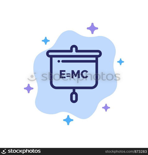 Formula, Education, Presentation, School Blue Icon on Abstract Cloud Background