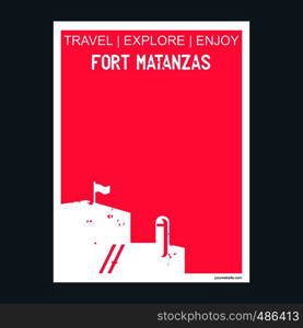 Fort Matanzas Augustine, USA monument landmark brochure Flat style and typography vector