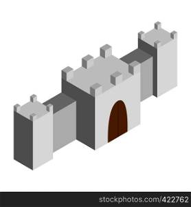 Fortress isometric 3d icon. Castle illustration isolated on a white . Fortress isometric 3d icon
