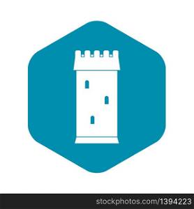 Fortress tower icon. Simple illustration of old fortress tower vector icon for web. Fortress tower icon, simple style
