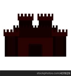 Fortress with gate icon flat isolated on white background vector illustration. Fortress with gate icon isolated