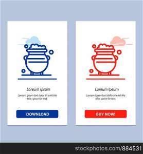 Fortune, Gold, Luck, Metal, Money Blue and Red Download and Buy Now web Widget Card Template