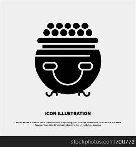 Fortune, Gold, Luck, Patrick, Pot solid Glyph Icon vector