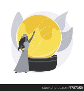 Fortune telling abstract concept vector illustration. Fortune teller online, tarot reading services, crystal ball future prediction, numerology specialist, palmist practice abstract metaphor.. Fortune telling abstract concept vector illustration.