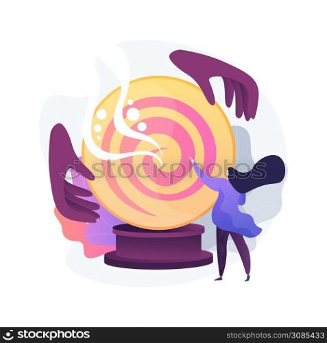 Fortune telling abstract concept vector illustration. Fortune teller online, tarot reading services, crystal ball future prediction, numerology specialist, palmist practice abstract metaphor.. Fortune telling abstract concept vector illustration.