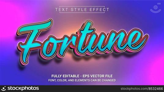 Fortune Text Style Effect. Editable Graphic Text Template.