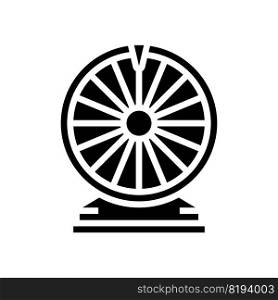fortune wheel game glyph icon vector. fortune wheel game sign. isolated symbol illustration. fortune wheel game glyph icon vector illustration