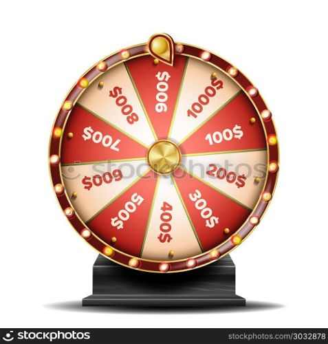 Fortune Wheel Vector. Spinning Lucky Roulette. Lottery Luck. Illustration. Fortune Wheel Vector. Realistic 3d Object. Casino Game Of Chance. Isolated Illustration