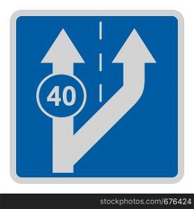Forty on arrow icon. Flat illustration of forty on arrow vector icon for web.. Forty on arrow icon, flat style.
